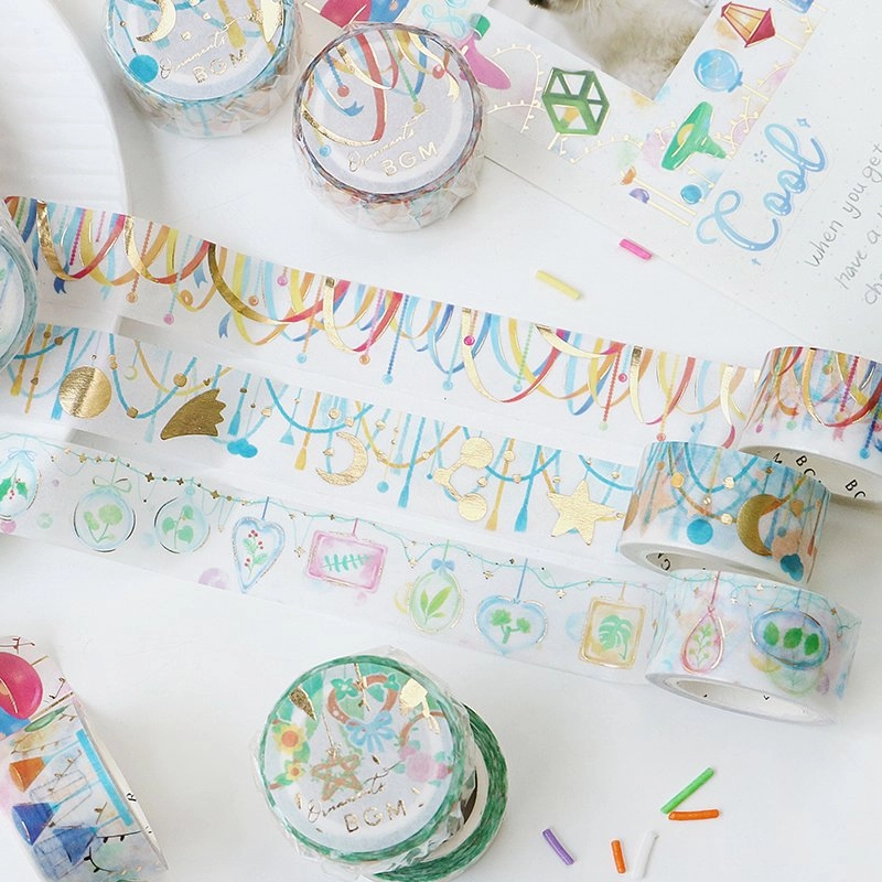 Ornament Flower Wreath Washi Tape Foil Bgm muted