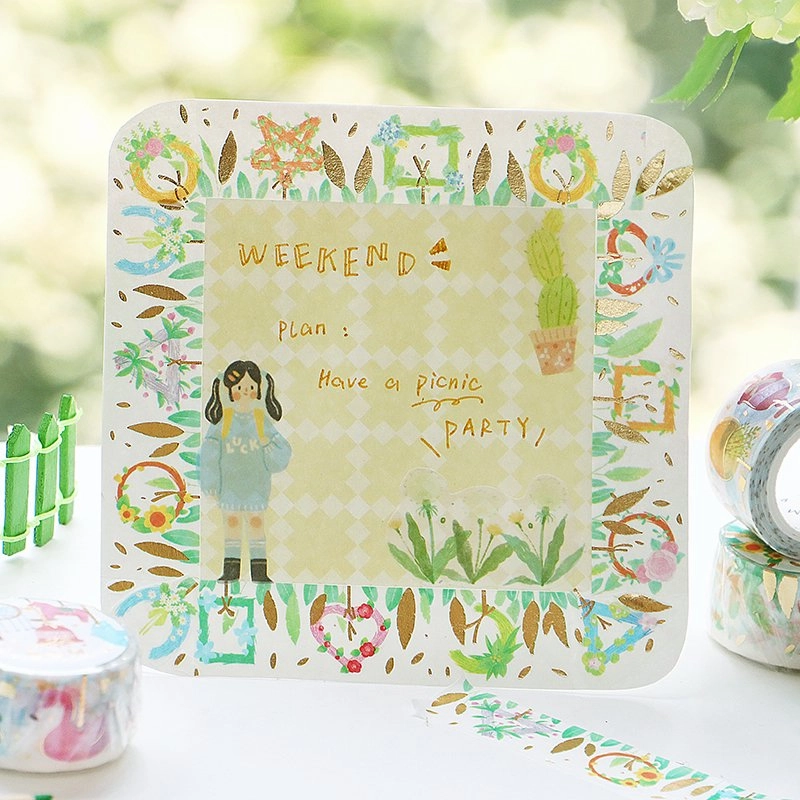 antislip trusted Ornament Flower Wreath Washi Tape Foil Bgm