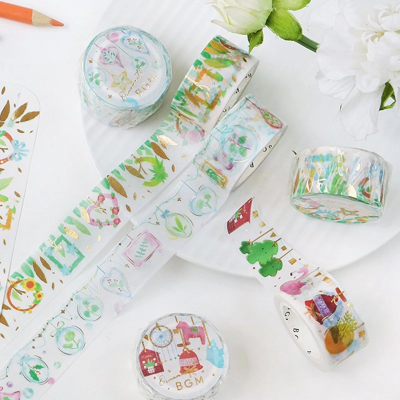 Ornament Foliage Plant Washi Tape Foil Bgm sealed earthy