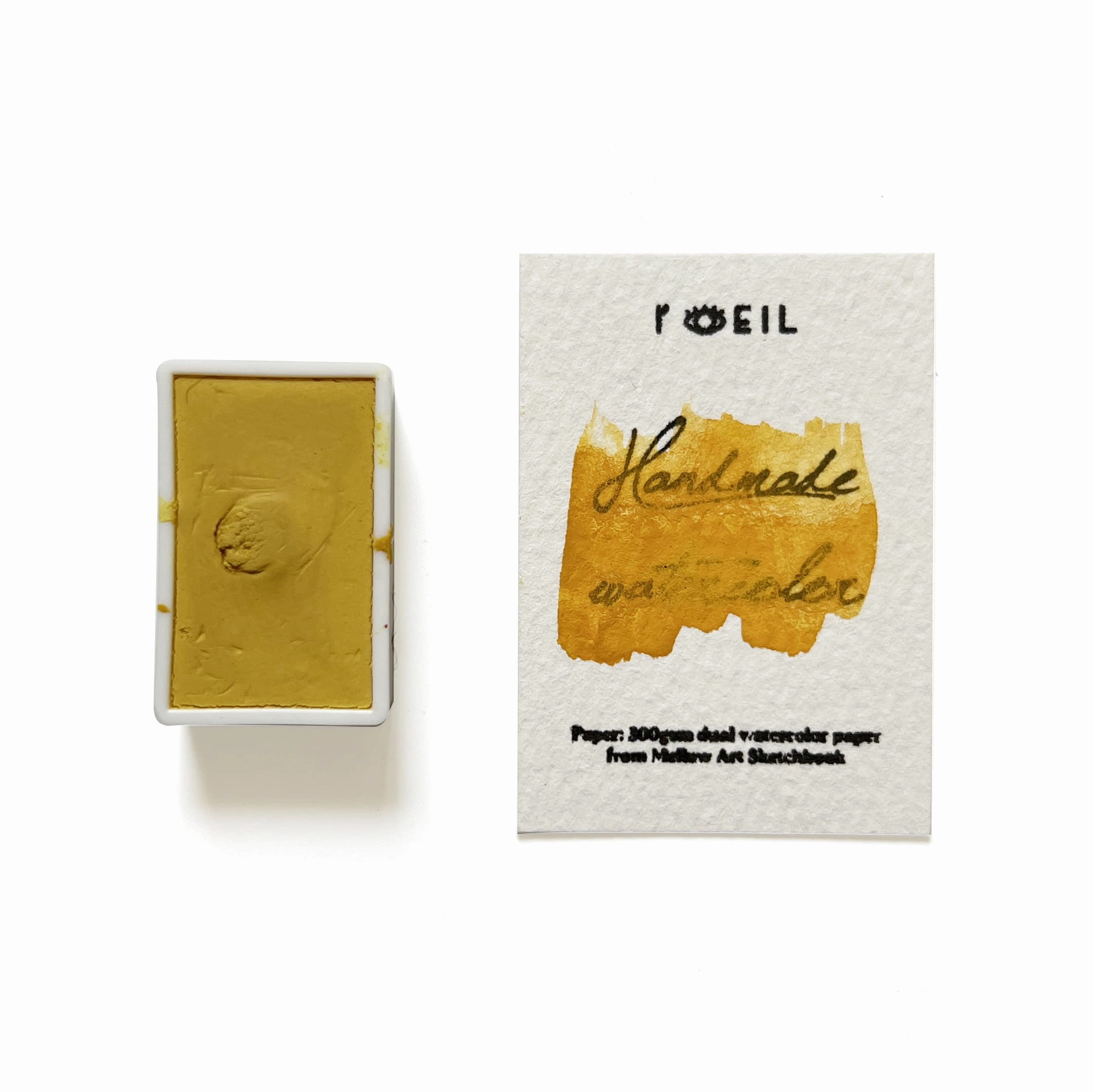 Orpiment (Mineral) - Artist Grade Handmade Honey Based Watercolor Paint Full Pan 3.2Ml basic boxed