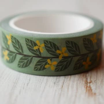 linen flat Osmanthus Flowers And Tea Leaves Washi Tape