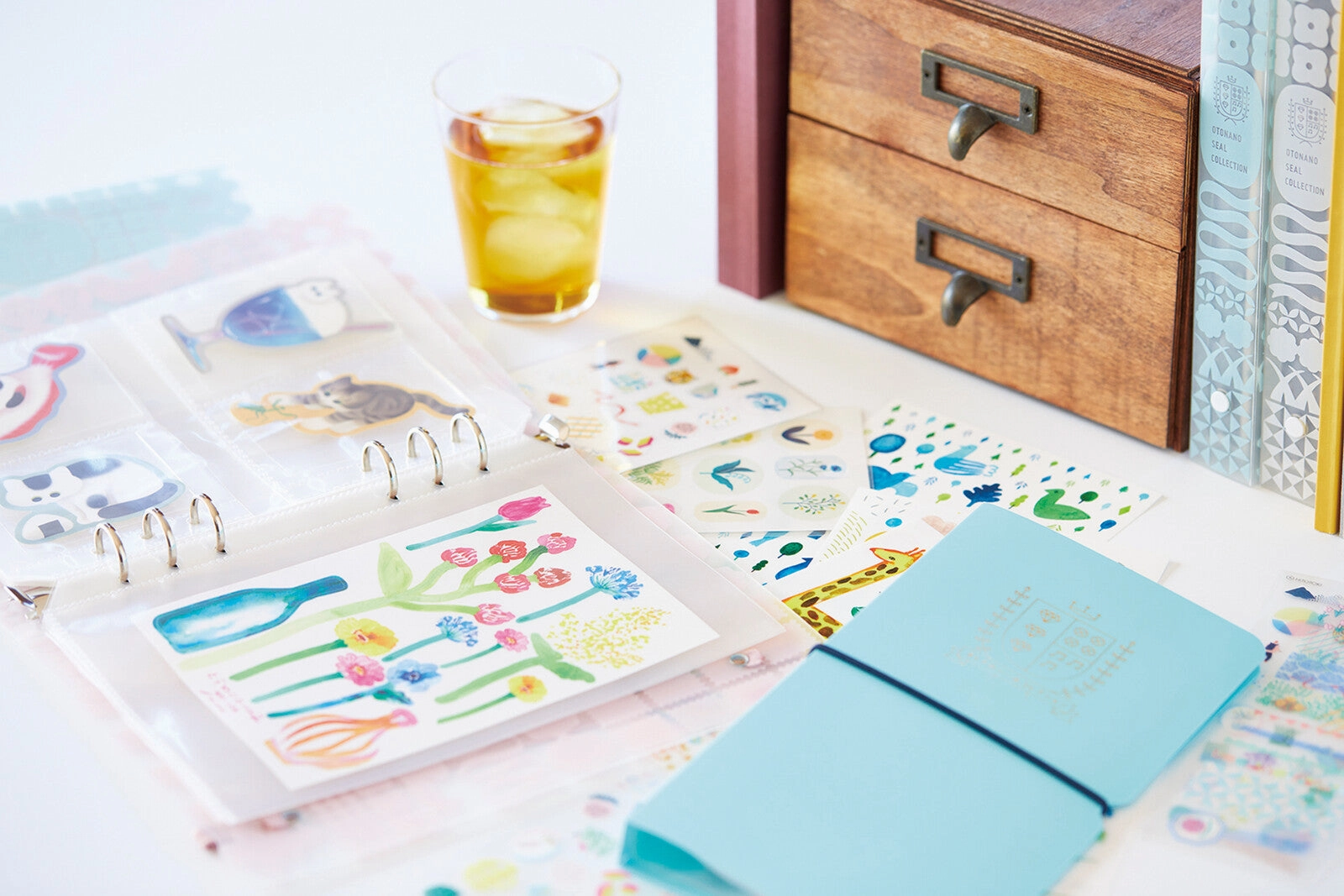 Otona Sticker File Binder Type Blue A5 elegant