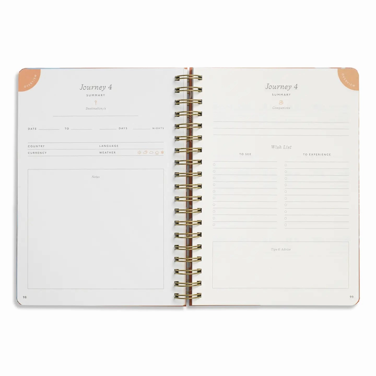 resin slim Over The Hills Travel Journal & Planner