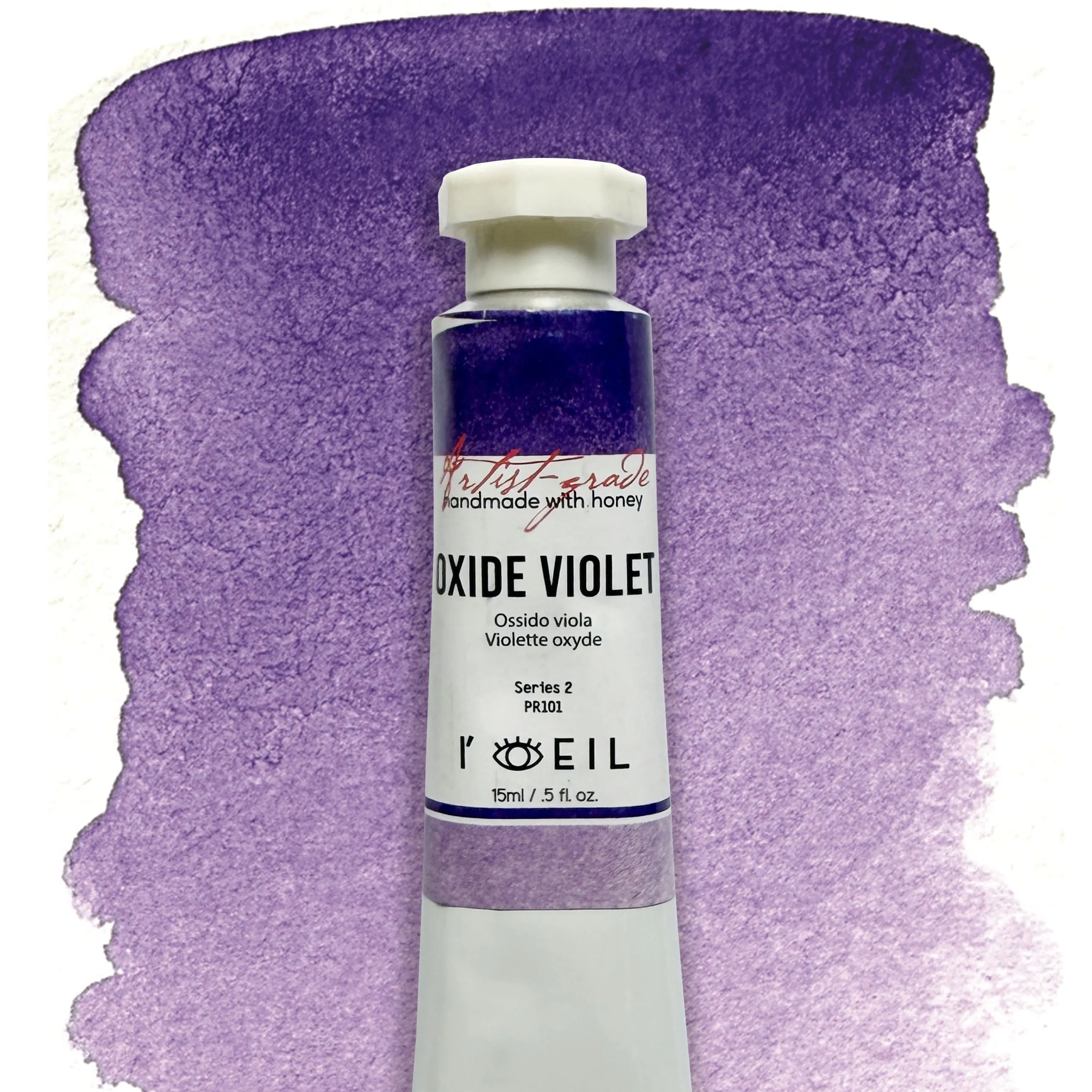 Oxide Violet Pr101 - Artist Grade Handmade Honey Based Watercolor Tube 15Ml pastel