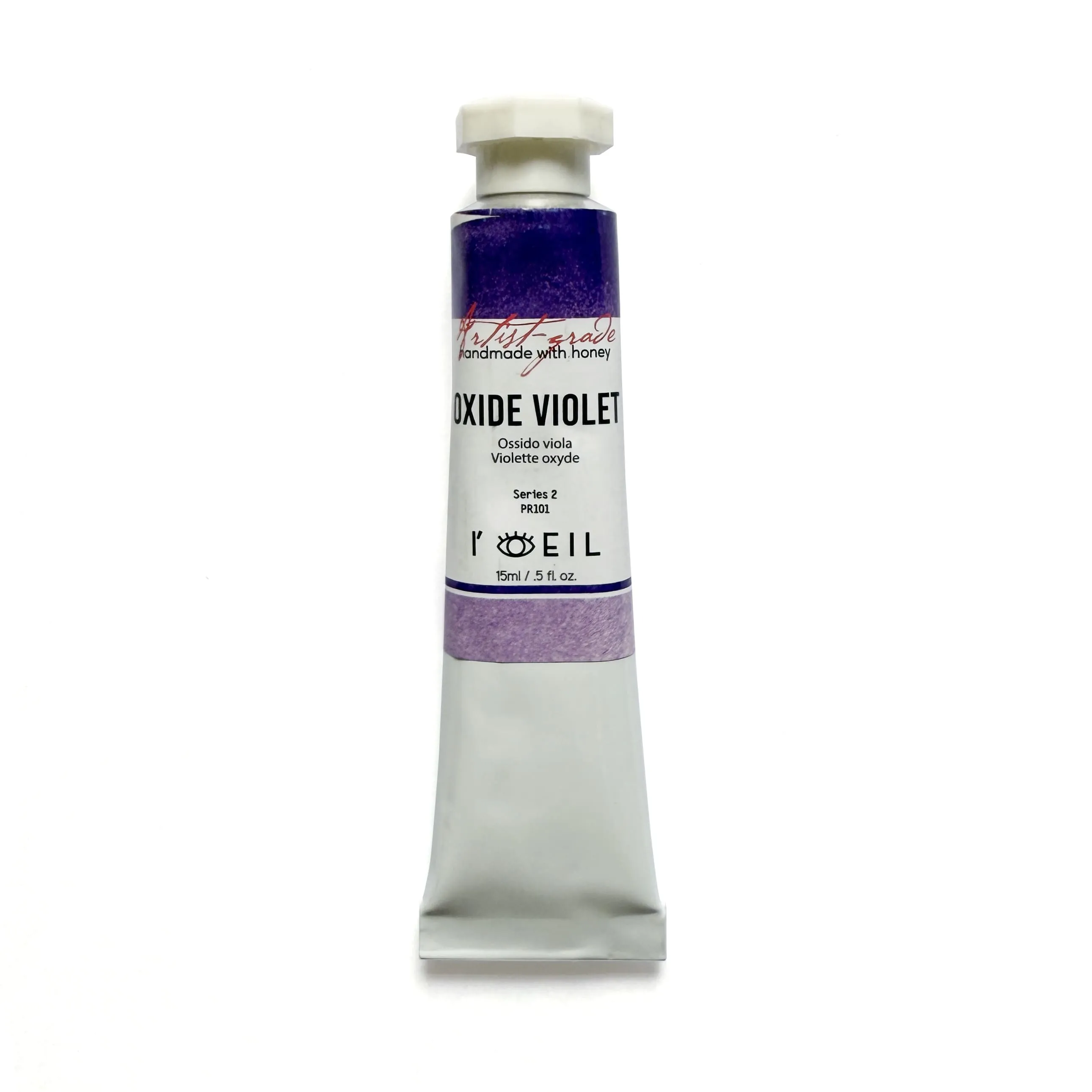 Oxide Violet Pr101 - Artist Grade Handmade Honey Based Watercolor Tube 15Ml basic short