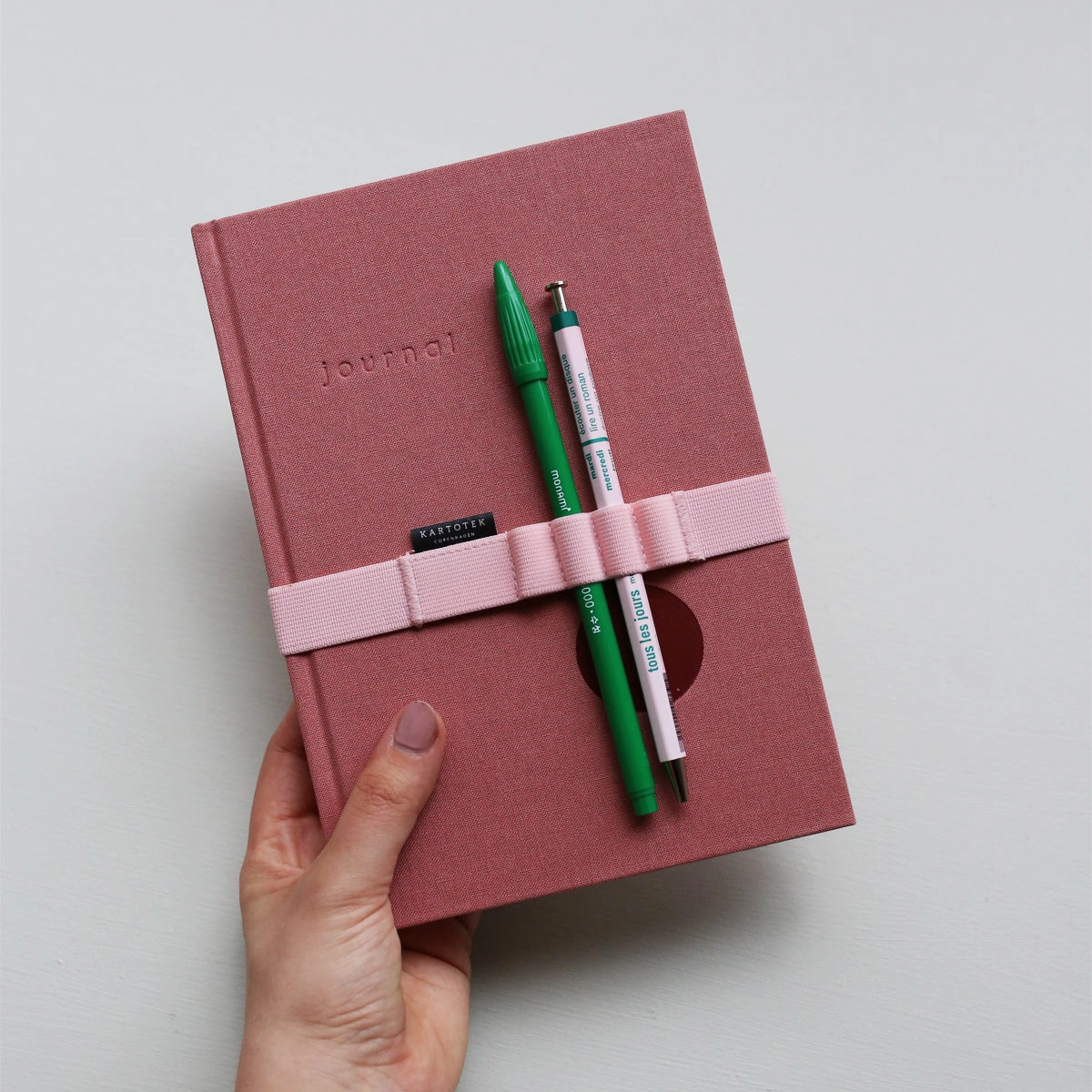 vivid multipurpose Notebook Pen Strap A5 // Pink