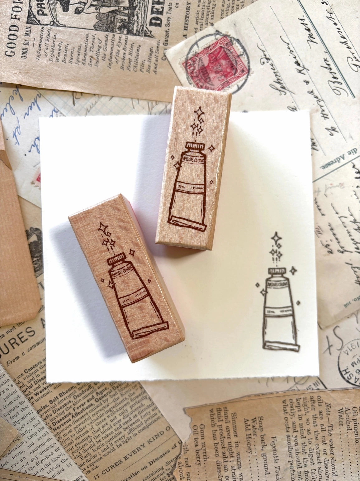 giant antislip Paint Tube Rubber Stamp