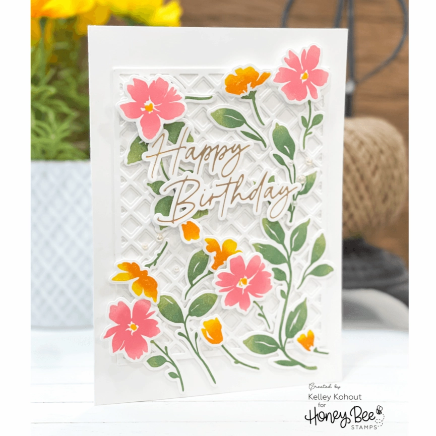 Painted Blooms - 6X6 Stamp Set - Retiring rubber