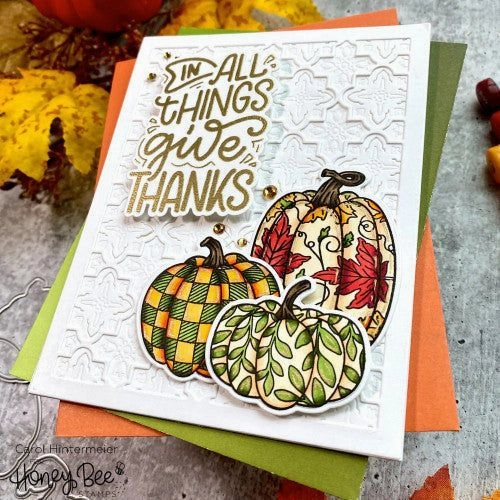Painted Pumpkins - 4X5 Stamp Set steel trendy