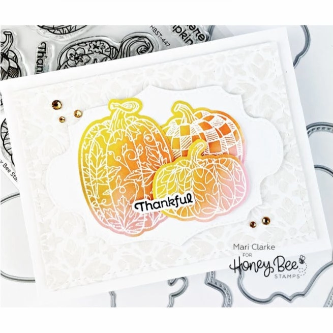 large shiny Painted Pumpkins - 4X5 Stamp Set