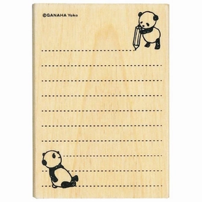 Pandas And Ruled Lines Rubber Stamp strong