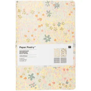 Paper Poetry A5 Notebook In Blue And Yellow - Grid daily
