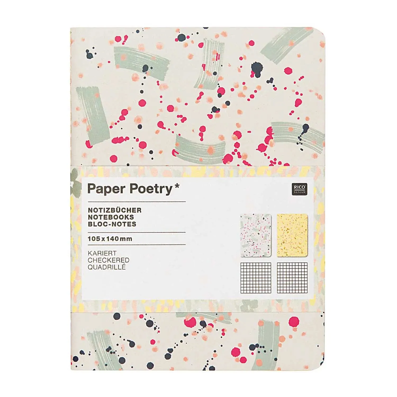 Paper Poetry Spot Craft A6 Notebook - Grid wrapped expandable