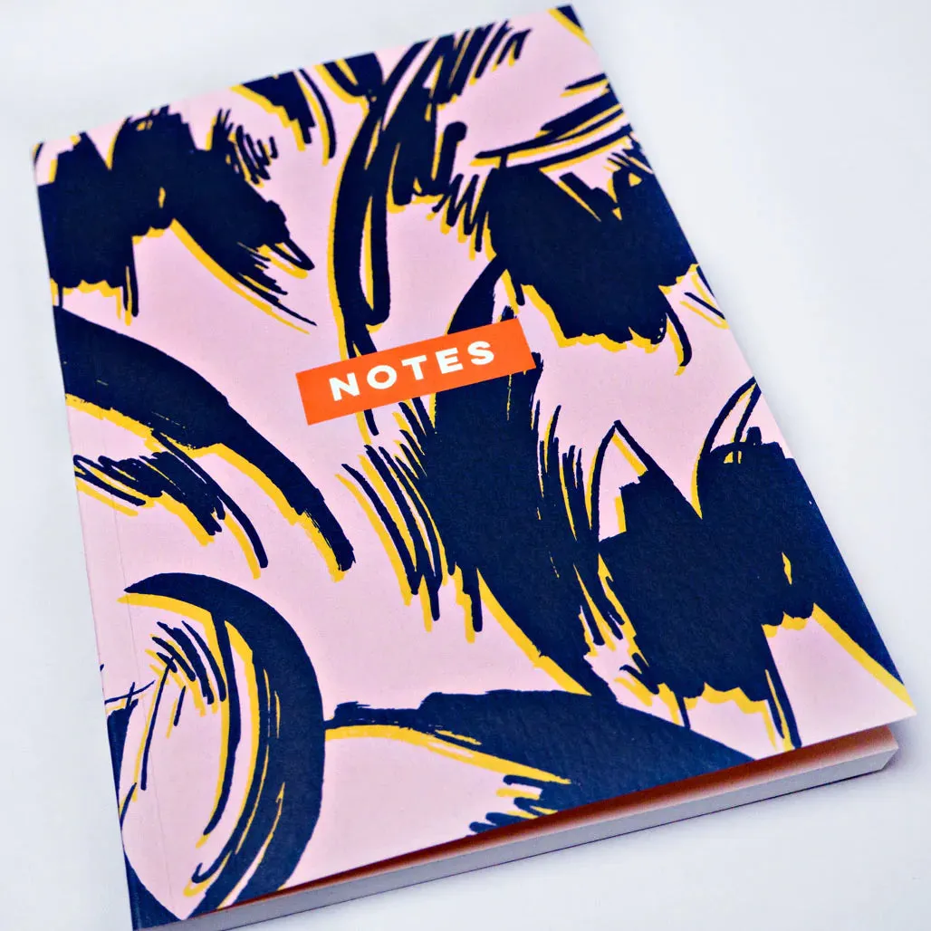 basic The Completist Lilac Scribble Flower A5 Flat Lay Notebook - Blank, Grid And Lined