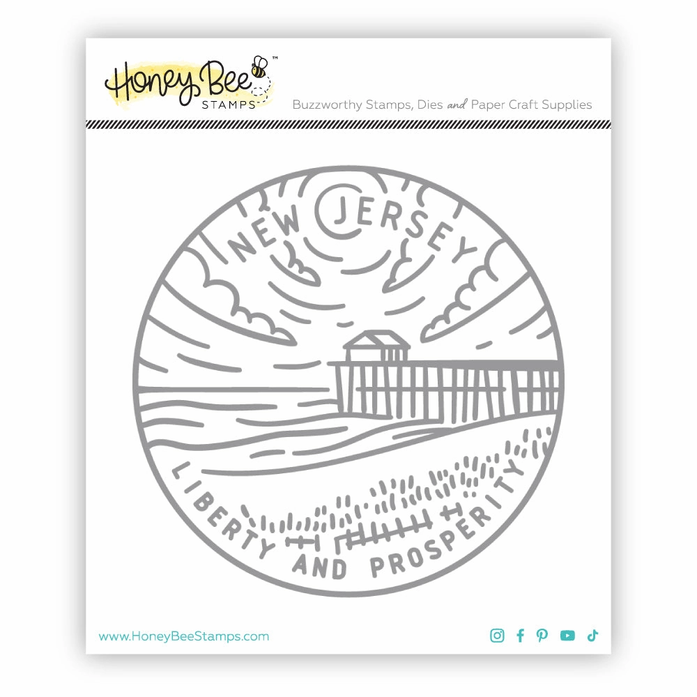 everyday bronze 50 States Circles - 2X2 Stamp Set - New Jersey