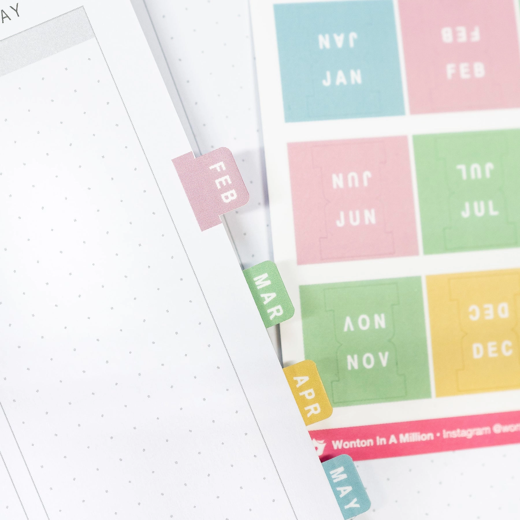 biodegradable Paper & Milk Monthly Tab Stickers