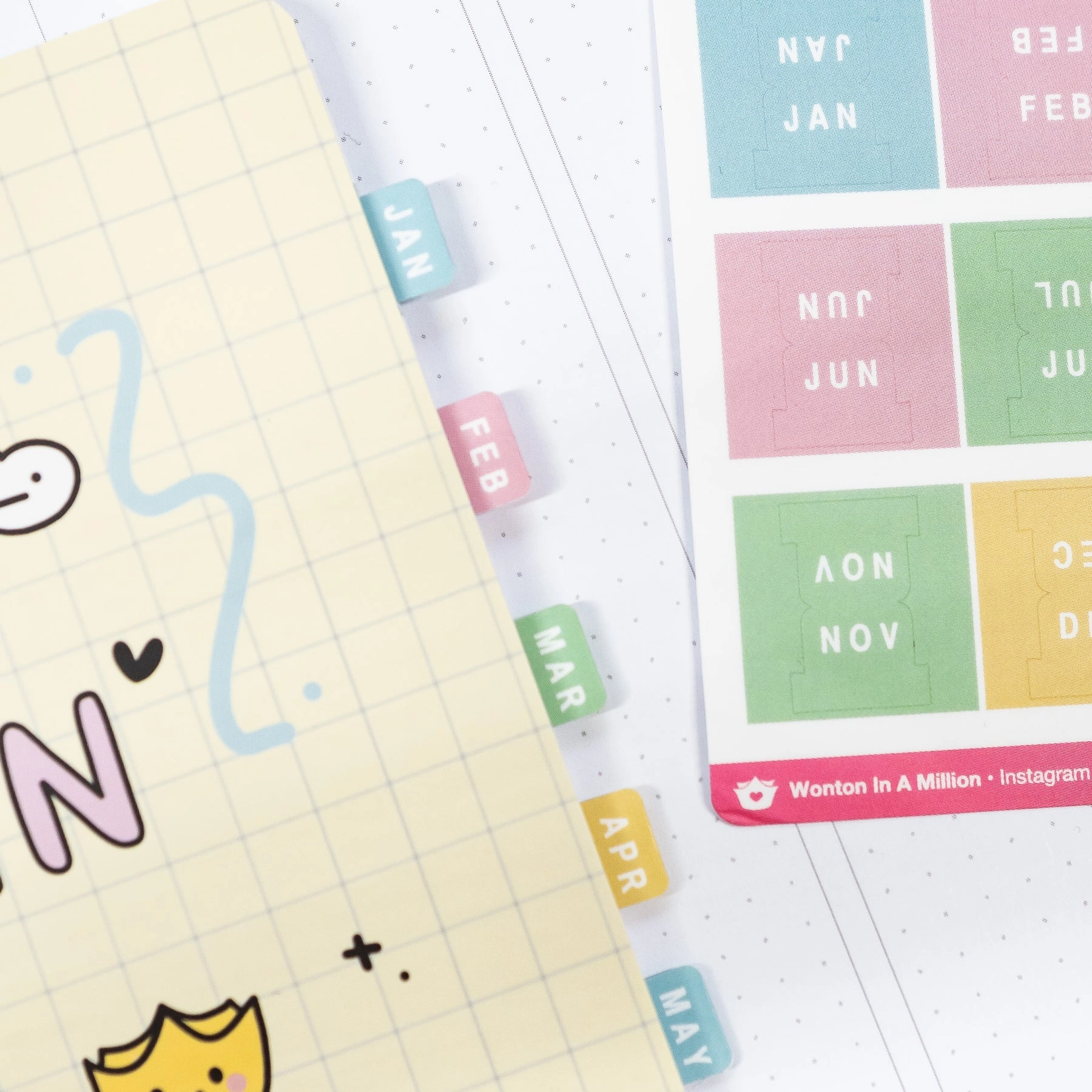 premium plastic Paper & Milk Monthly Tab Stickers