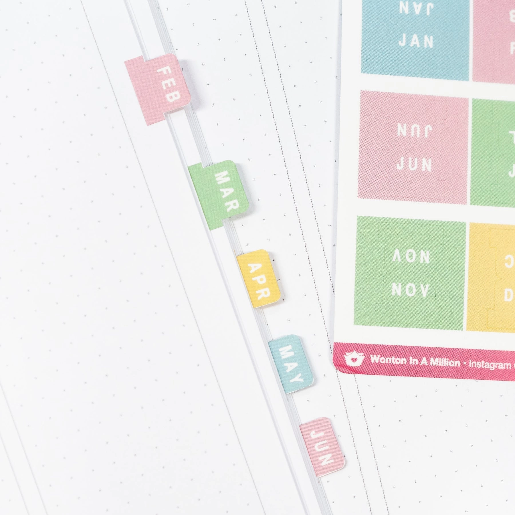 Paper & Milk Monthly Tab Stickers neutral