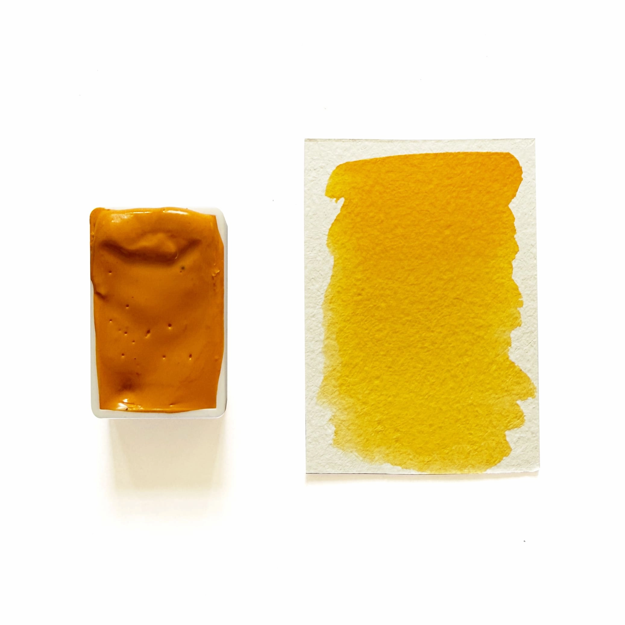 Indian Yellow Orange (Hue) Py83 - Artist Grade Handmade Honey Based Watercolor Paint Full Pan 3.2Ml collectible