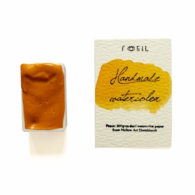 Indian Yellow Orange (Hue) Py83 - Artist Grade Handmade Honey Based Watercolor Paint Full Pan 3.2Ml daily stackable