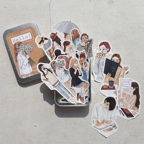 Listeninda X Windry Ramadhina - Hello Girls Stickers In Tin heatproof