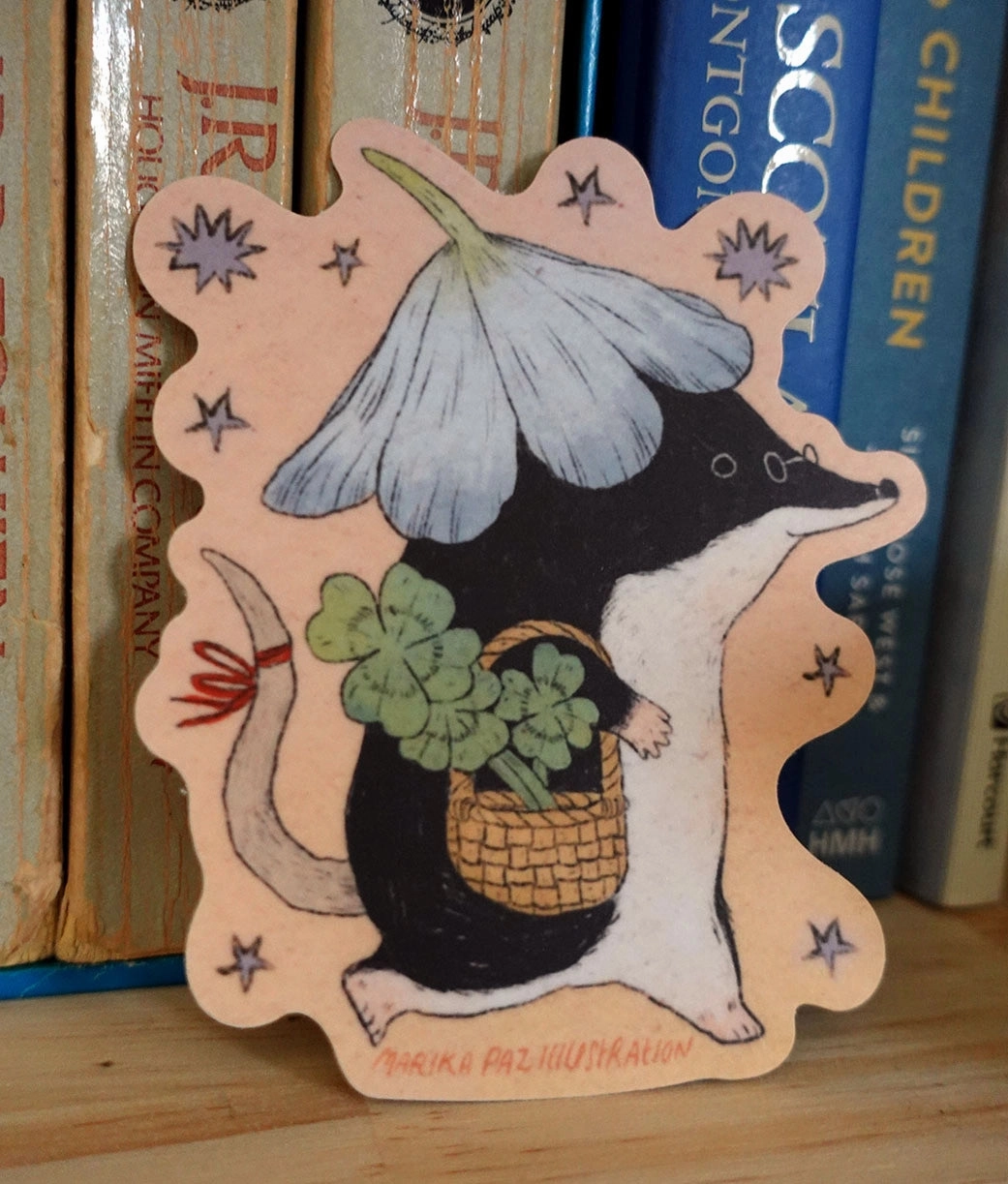 solid recycled Marika Paz Vinyl Sticker - Lucky Shrew