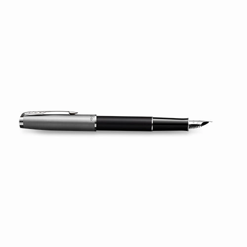 Parker Sonnet Metal & Black Lacquer With Palladium Trim Fountain Pen deluxe glossy