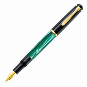 ergonomic Pelikan Classic 200 Green Marbled Fountain Pen