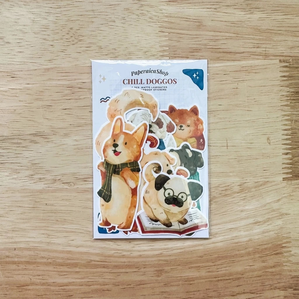 Paperaicashop Chill Doggos Sticker Pack eco trendy