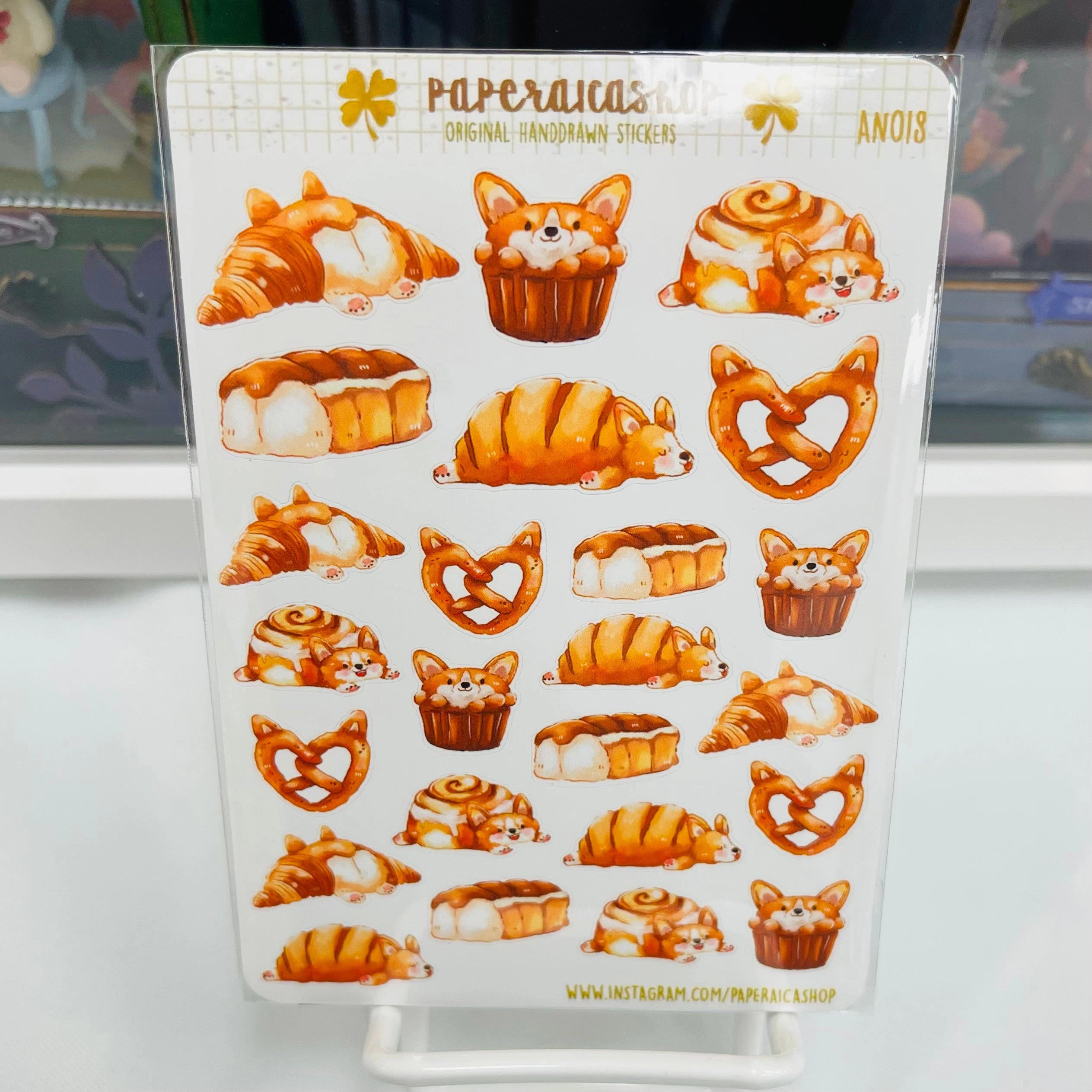 Paperaicashop Corgi Bread Planner Sticker organic shockproof