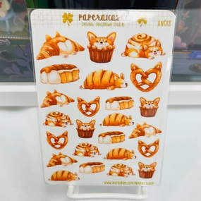 Paperaicashop Corgi Bread Planner Sticker organic shockproof