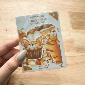 Paperaicashop Corgi Bread Sticker Pack ergonomic bestselling