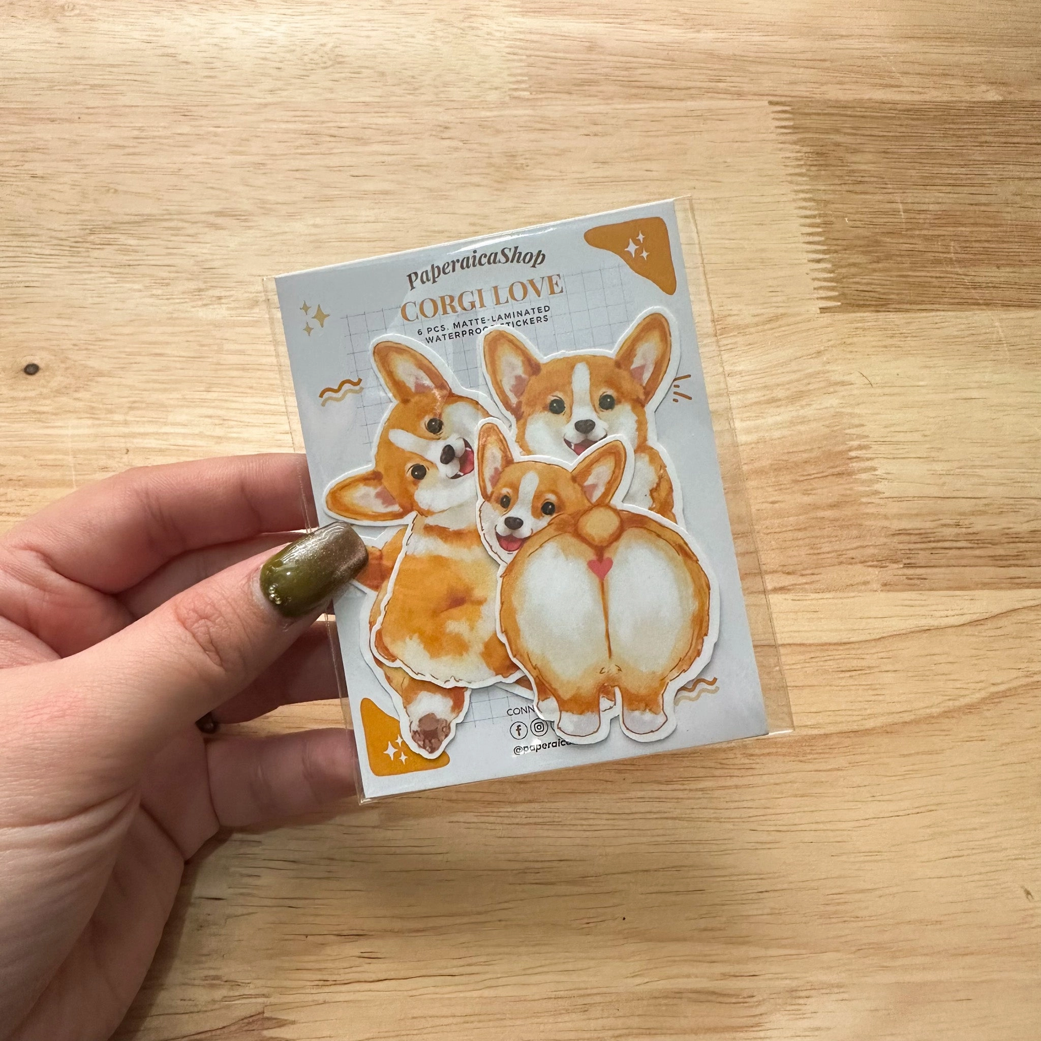 small wholesale Paperaicashop Corgi Love Sticker Pack