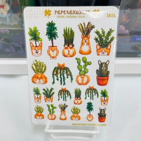 Paperaicashop Corgi Plants Planner Sticker deluxe