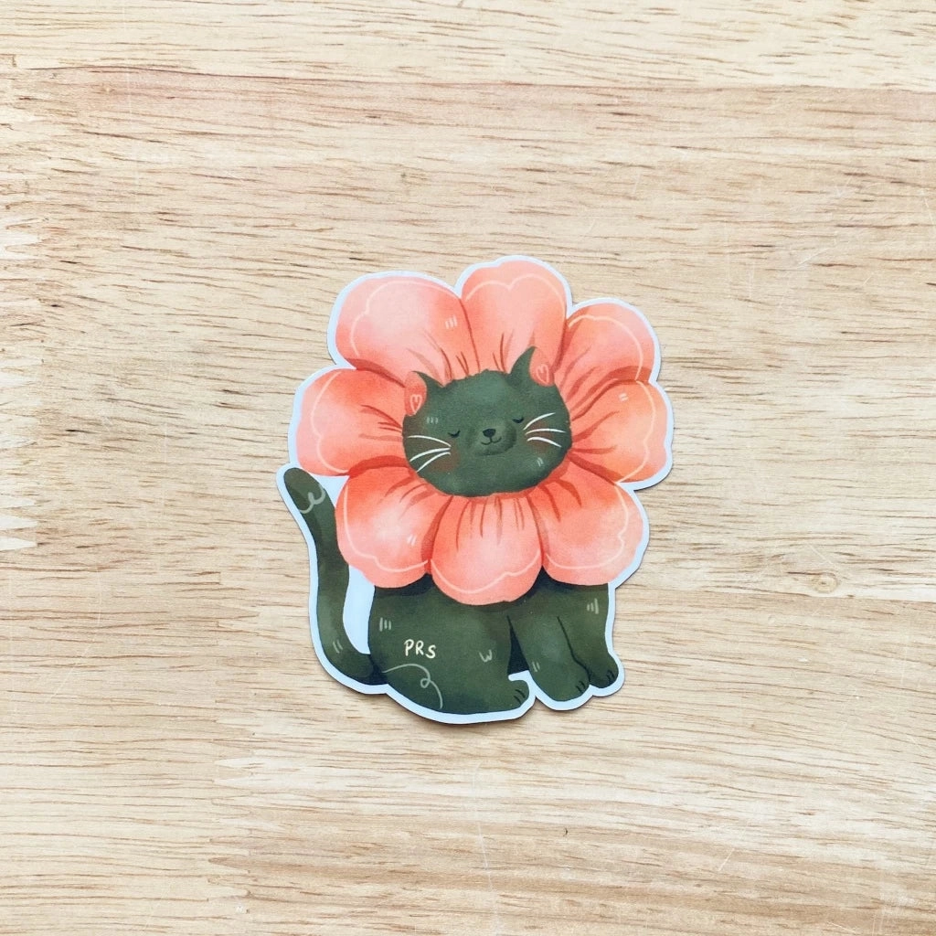 durable Paperaicashop Cute Cat Spring Flower Vinyl Sticker