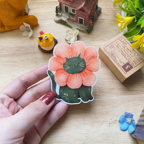 superior Paperaicashop Cute Cat Spring Flower Vinyl Sticker