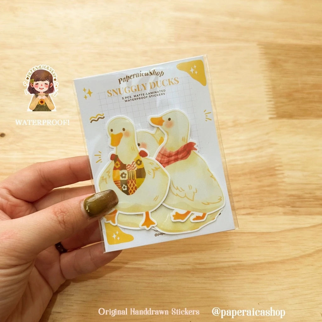 Paperaicashop Cute Snuggly Ducks Sticker Pack automatic earthy