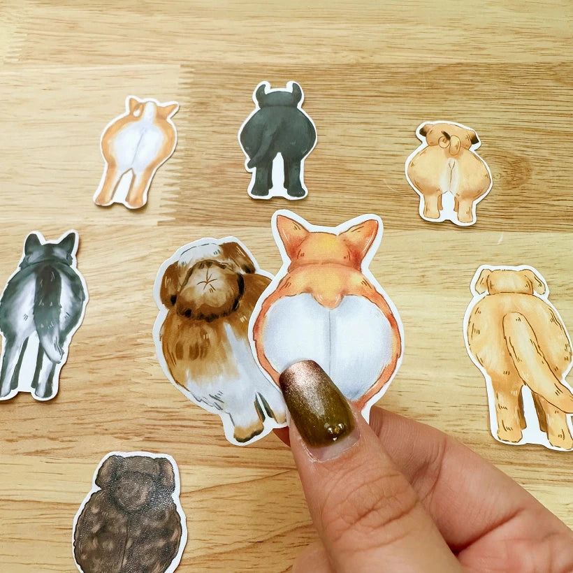 Paperaicashop Dog Butts Sticker Pack neutral retractable