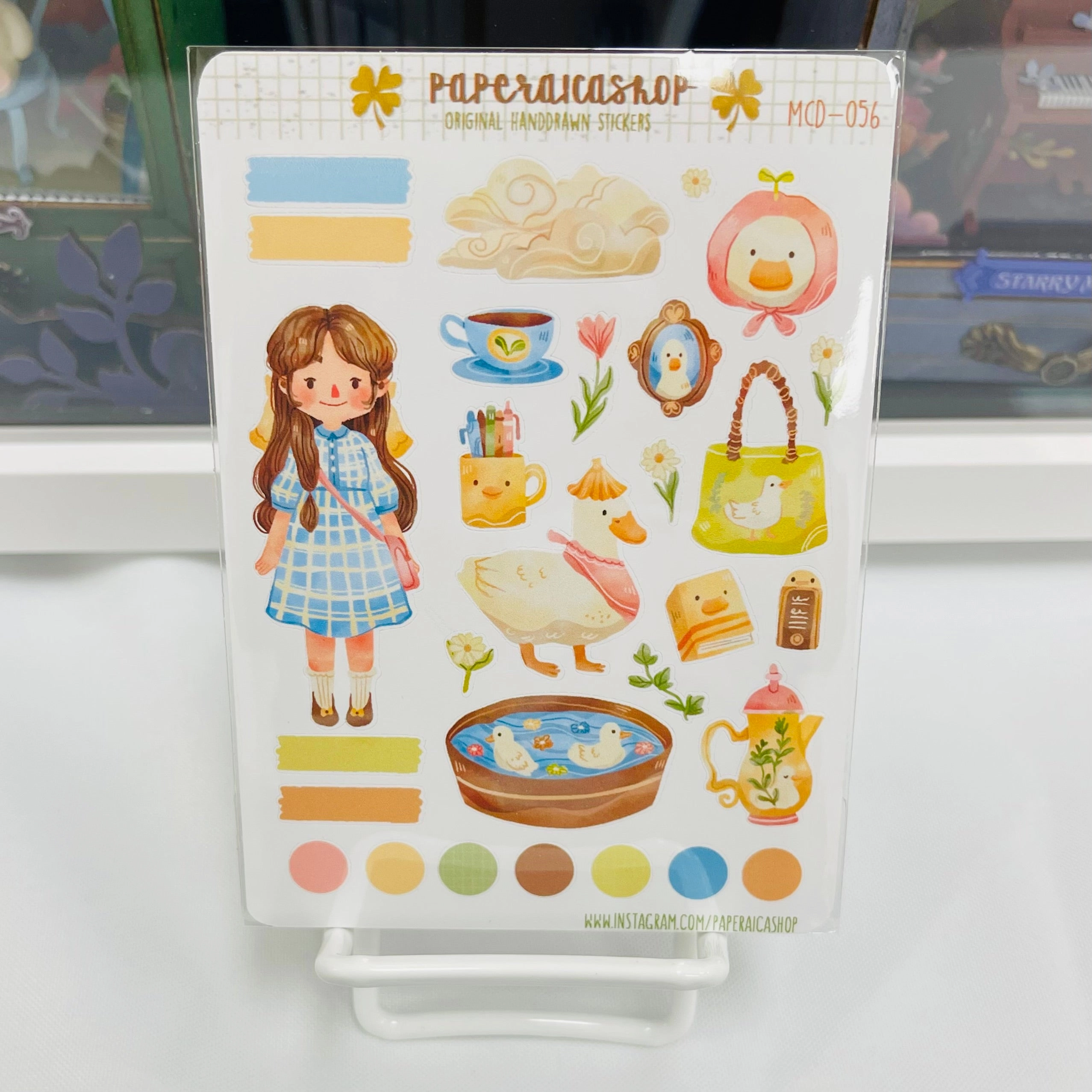 antislip Paperaicashop Duck Girl Planner Sticker