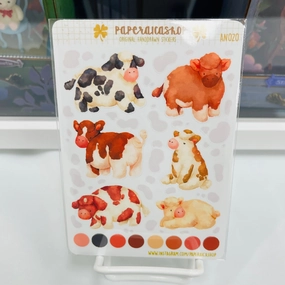 eco slim Paperaicashop Fluffy Cows Planner Sticker