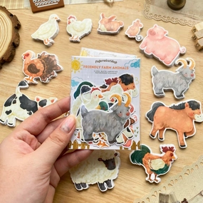 Paperaicashop Friendly Farm Animals Sticker Pack premium