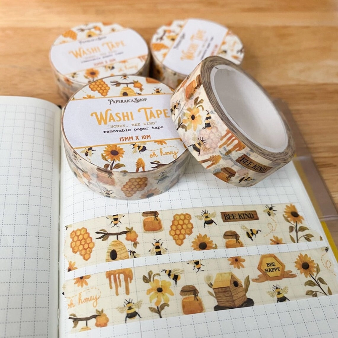 large Paperaicashop Honey, Bee Kind Washi Tape
