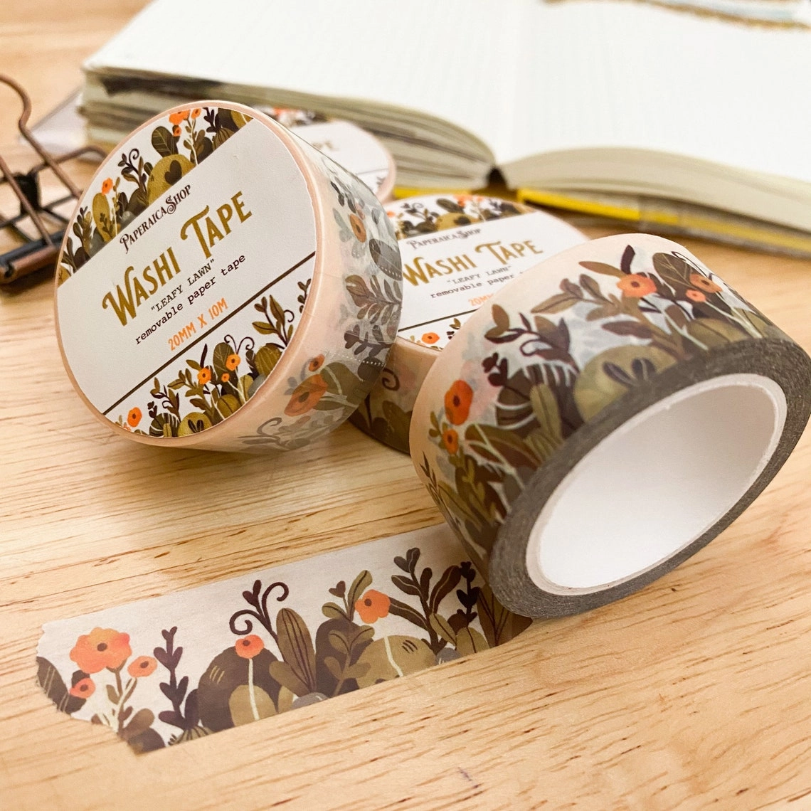 Paperaicashop Leafy Lawn Washi Tape flat premium