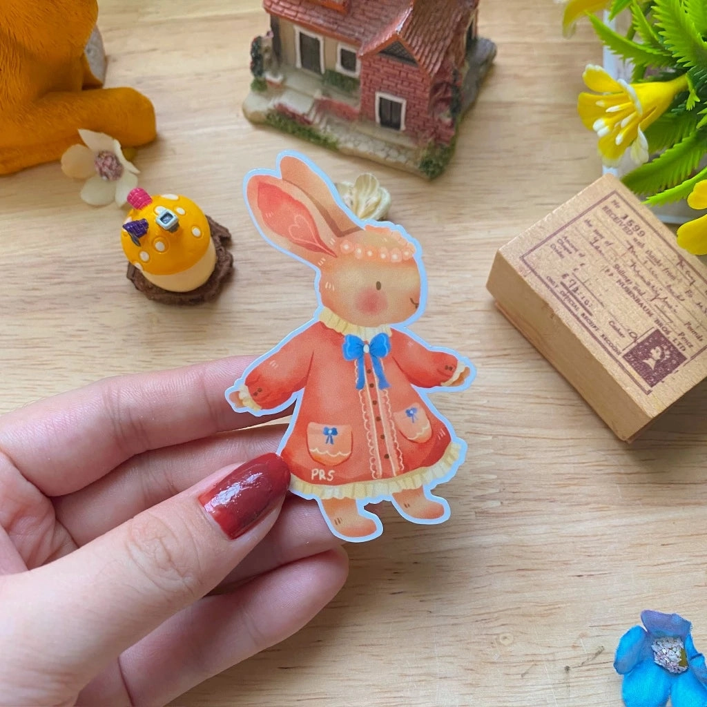 metallic square Paperaicashop Little Miss Bunny Vinyl Sticker
