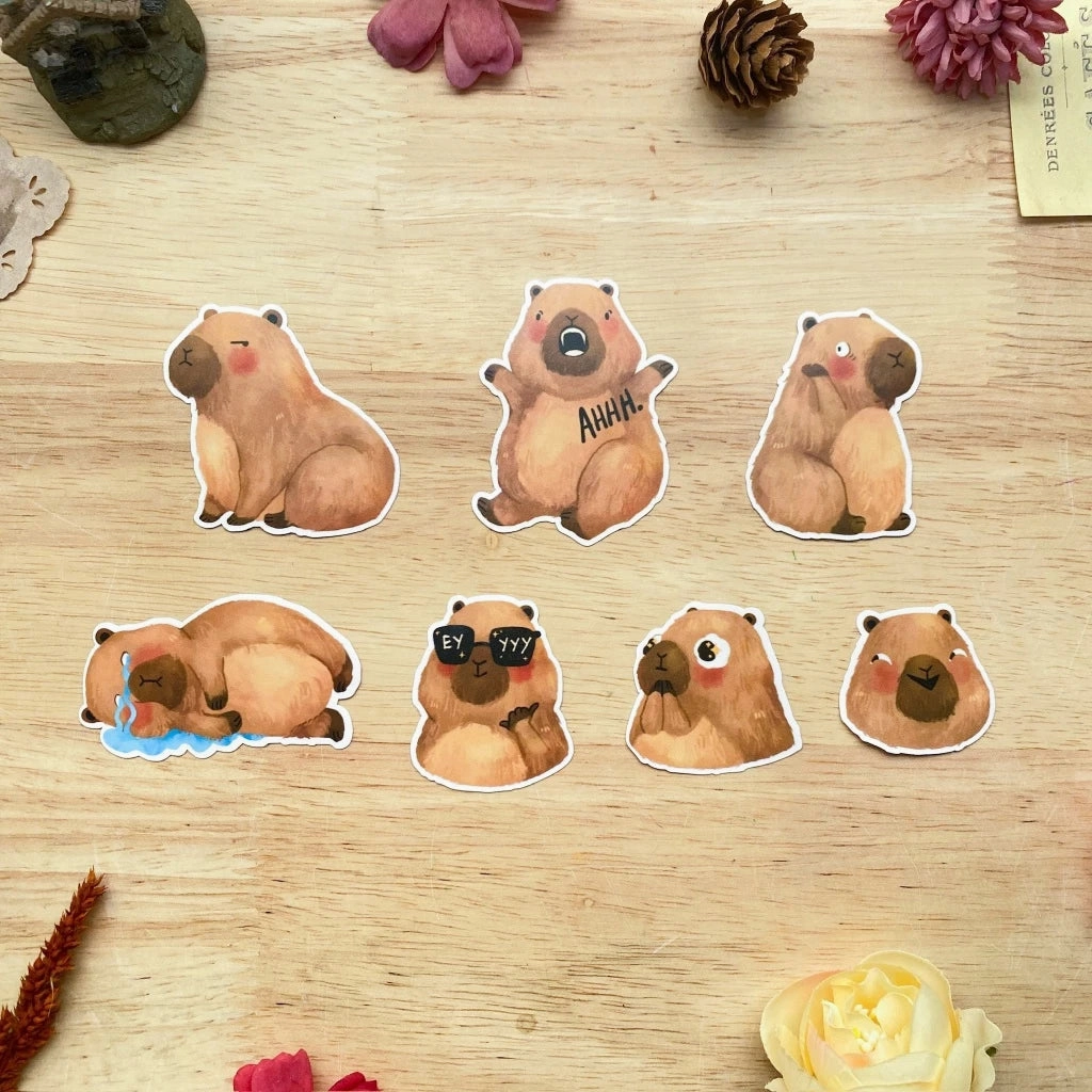Paperaicashop Moody Capyparas Sticker Pack gift lasting