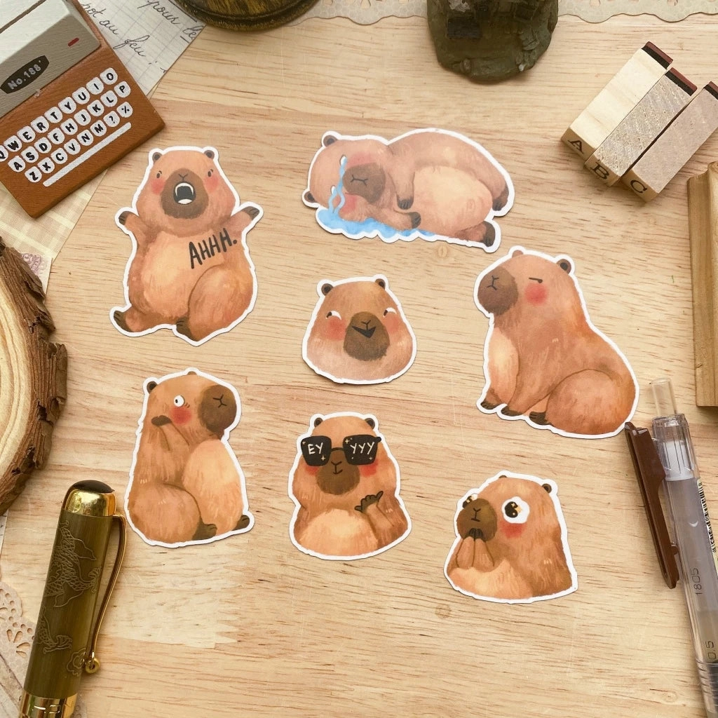 Paperaicashop Moody Capyparas Sticker Pack wide