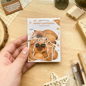 stackable Paperaicashop Moody Capyparas Sticker Pack