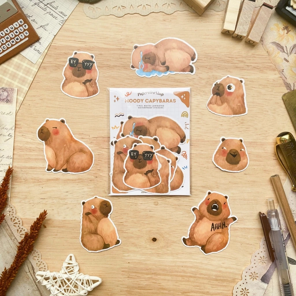 bundle Paperaicashop Moody Capyparas Sticker Pack