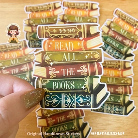 Paperaicashop Read All The Books Vinyl Sticker new