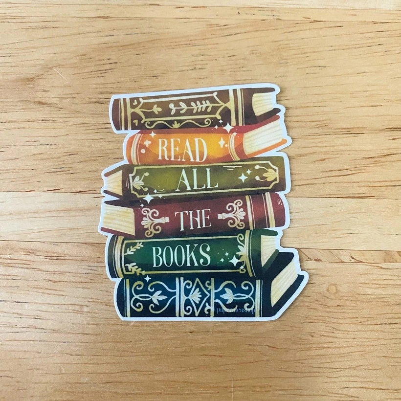 wide trusted Paperaicashop Read All The Books Vinyl Sticker